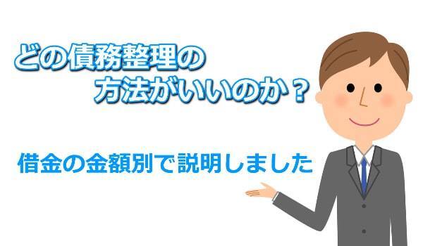 金額別で債務整理の方法を説明