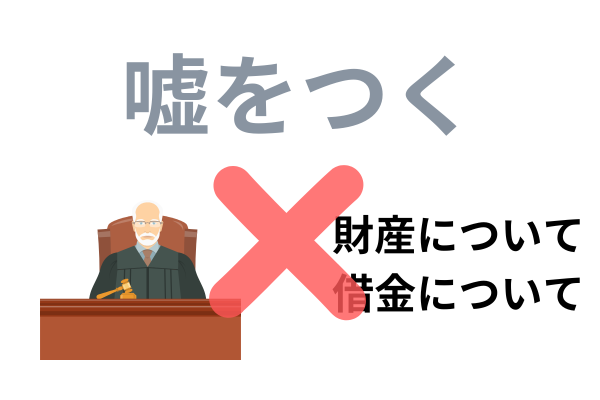 裁判所に虚偽の報告をする