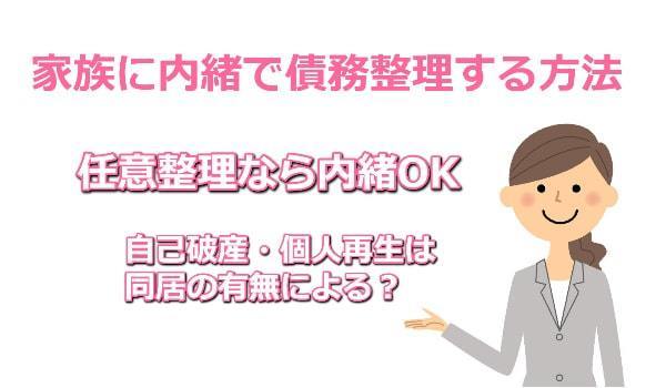 家族に内緒で債務整理する方法