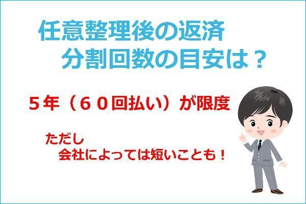 任意整理後の返済回数の目安は？