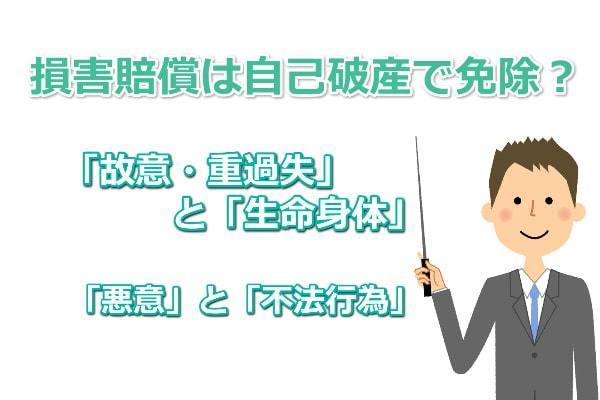 損害賠償は自己破産したら免除される？