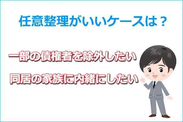 任意整理がいいケース