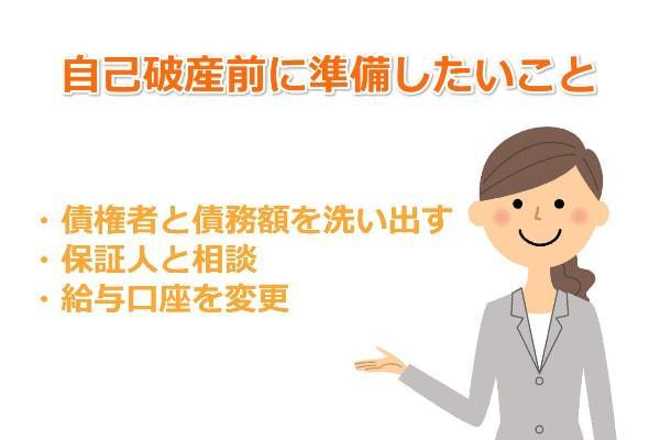 自己破産前に準備したいこと