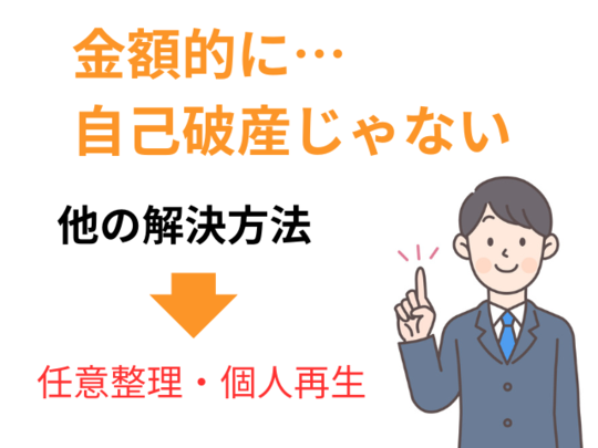 金額的に自己破産できない場合の別の対処法は？