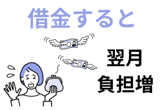 借金をすると翌月負担が増える