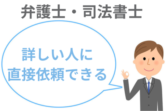 弁護士や司法書士なら詳しい人に直接依頼できる
