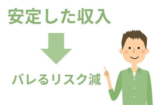 安定した収入でバレるリスクが減る